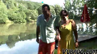 MATURE COUPLE HAVING OUTDOOR FUN &excl;&excl;