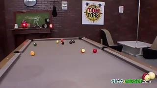 Midget turned on greatest extent playing pool